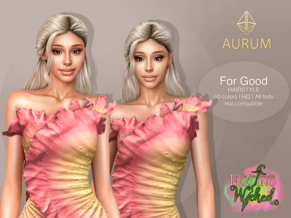 Alpha For Good Half Up Long Wave Hairstyle - The Sims 4 Custom Content