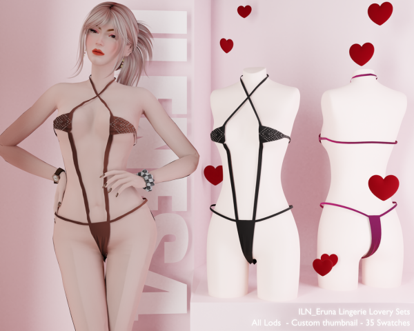 Alpha ILN Eruna Lingerie by ilenes4 - The Sims 4 Custom Content