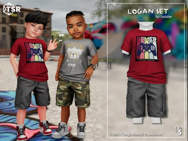 Alpha Logan Clothing Set for toddlers by wisteriasims - The Sims 4 Custom Content