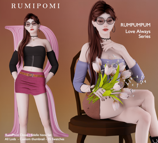 Alpha Rumpumpum_Edelle Hisna Outfit by rumi_pomi - The Sims 4 Custom Content
