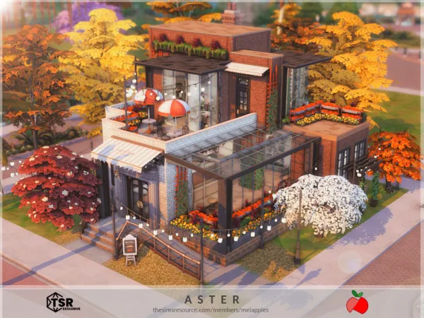 Maxis Match Aster cafe by melapples - The Sims 4 Custom Content
