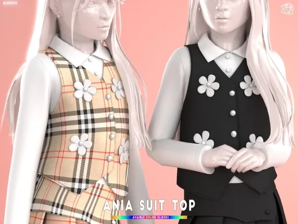 Mix Ania Suit Top Bluerosesims - The Sims 4 custom content