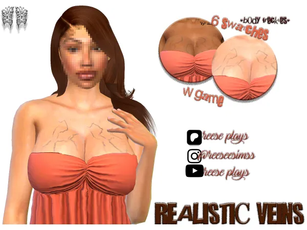 Mix Realistic Breast Veins V1 by reeseplays - The Sims 4 Custom Content