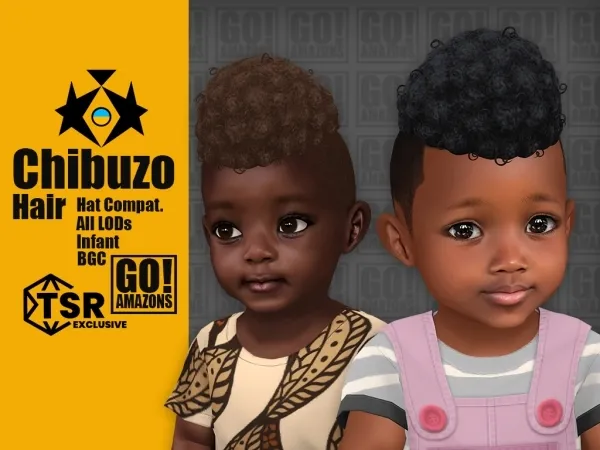 Maxis Match Chibuzo Hair - The Sims 4 custom content