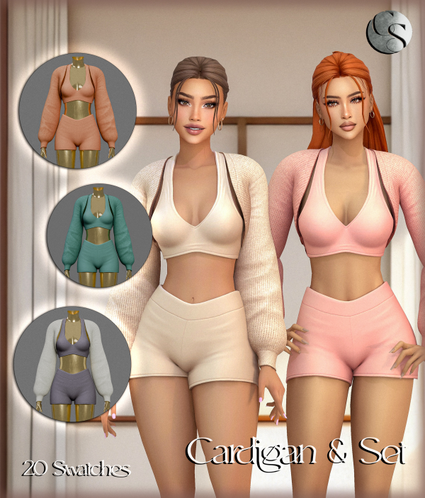 Mix [CAMUFLAJE] Pilates Edit Collection Cardigan Set by simsfinds - The Sims 4 Custom Content