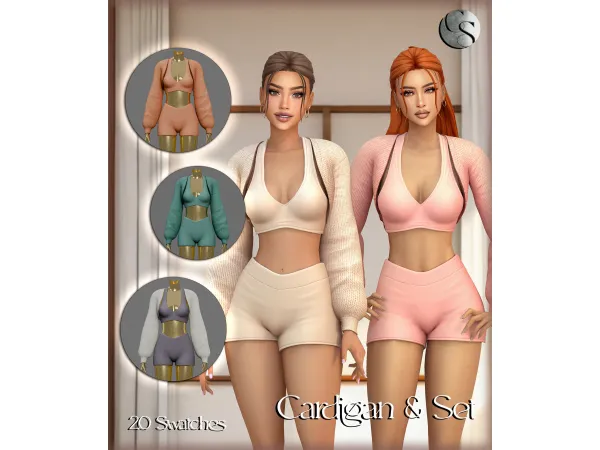 Mix [CAMUFLAJE] Pilates Edit Collection Cardigan Set - The Sims 4 Custom Content