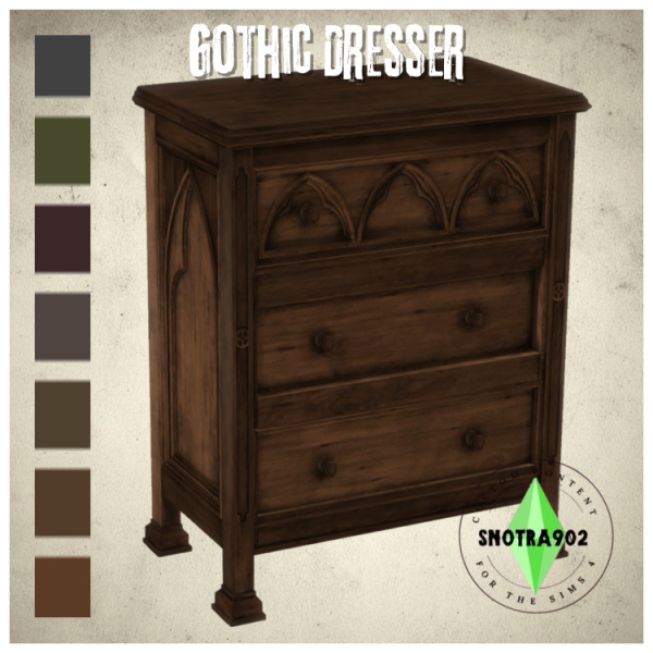 Mix Gothic Dresser by simsfinds - The Sims 4 Custom Content