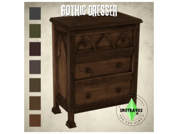 Mix Gothic Dresser by Snotra902 - The Sims 4 Custom Content
