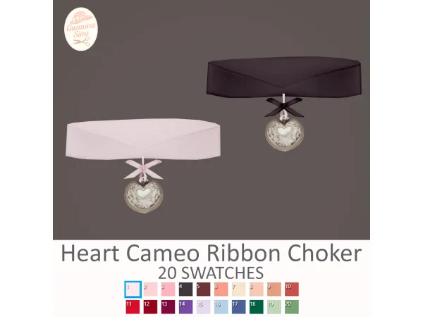Heart Cameo Ribbon Choker By Guemara