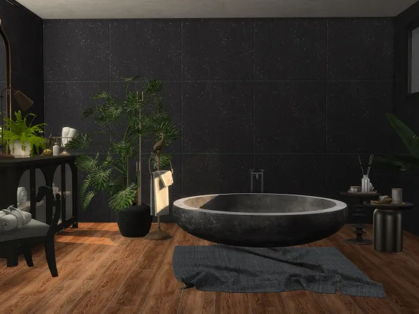 Alpha Midnight Manor Bathroom Wall Tile by modcollective - The Sims 4 Custom Content