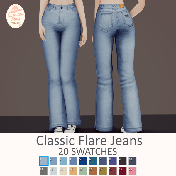 Maxis Match Classic Flare Jeans by simsfinds - The Sims 4 Custom Content
