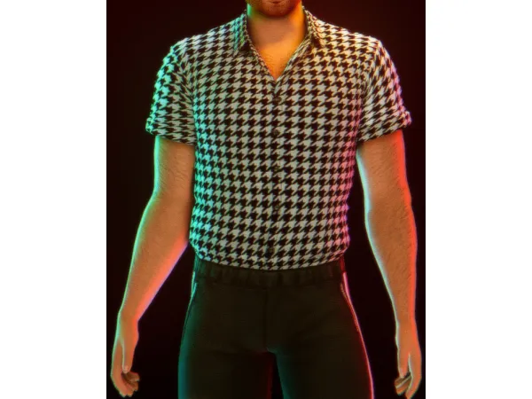 Maxis Match [EastMilitia] Houndstooth Shirt - The Sims 4 Custom Content