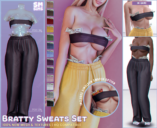 Alpha PEACH Bratty Sweats by simsfinds - The Sims 4 Custom Content