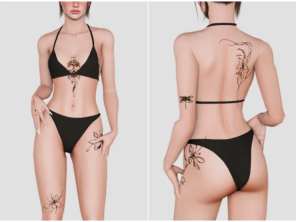 blooming tattoos by simsfinds - The Sims 3 Custom Content