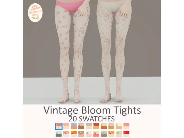 Maxis Match Vintage Bloom Tights by Guemara - The Sims 4 Custom Content