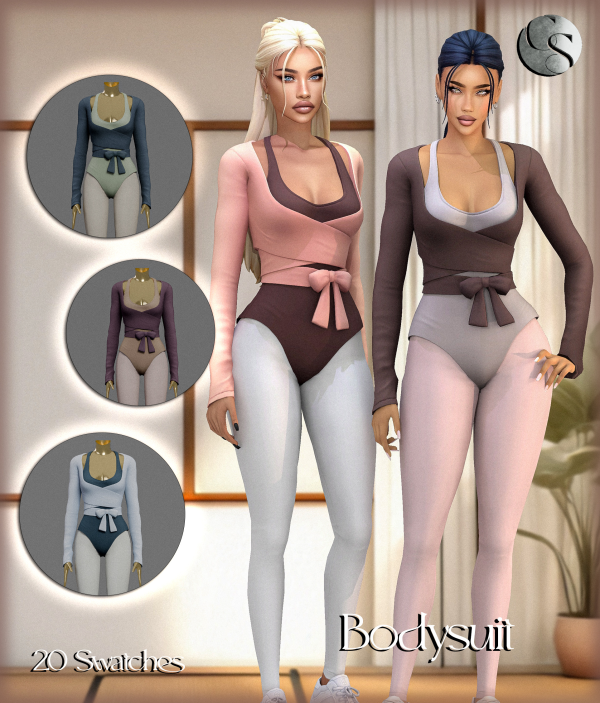 Mix [CAMUFLAJE] Pilates Edit Collection Bodysuit Socks by simsfinds - The Sims 4 Custom Content