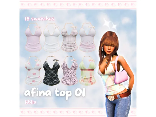 Mix afina top 01 by khlia - The Sims 4 Custom Content