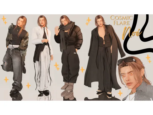 Alpha Cosmic Flare Noé's Lookbook by simsfinds - The Sims 4 Custom Content