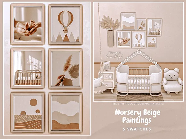 Mix Nursery Beige Paintings by moniamay72 - The Sims 4 Custom Content