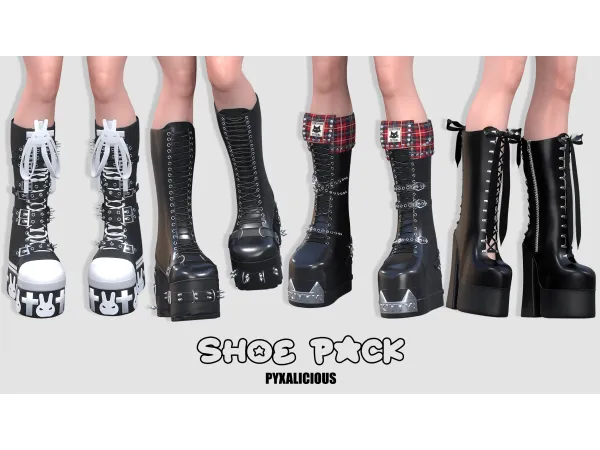 Alpha SHOE PACK by pyx - The Sims 4 Custom Content