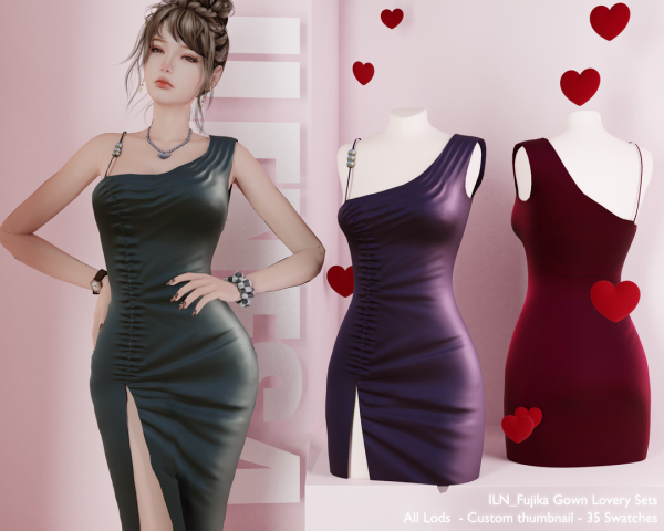 Alpha ILN Fujika Gown by ilenes4 - The Sims 4 Custom Content