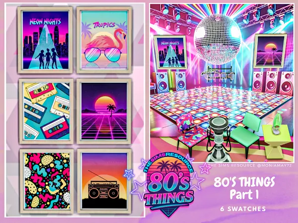 Mix 80'STHINGS Posters Part 1 by moniamay72 - The Sims 4 Custom Content
