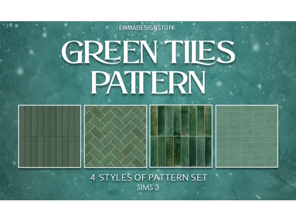 GREEN TILES PATTERN (sims 3) by emmadesignstuff - The Sims 3 Custom Content
