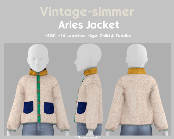 Alpha Alpha Jacket for Kids & todds simmer by simsfinds - The Sims 4 custom content