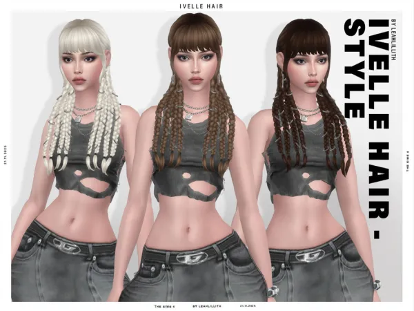 Maxis Match Ivelle Braids Hairstyle by thesimsresource - The Sims 4 Custom Content