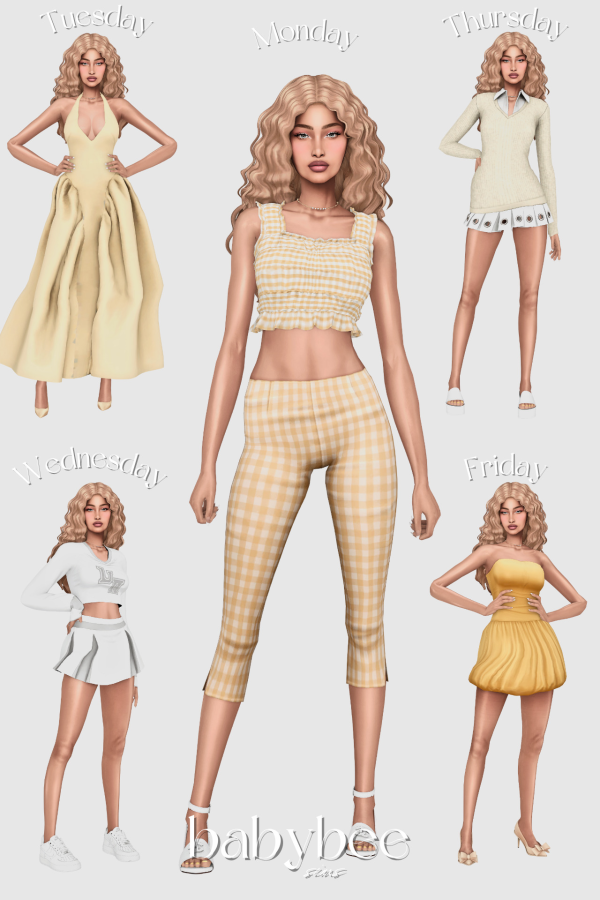 Maxis Match SKYLERS OUTFITS THIS WEEK by simsfinds - The Sims 4 Custom Content