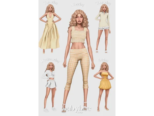 Maxis Match SKYLERu2019S OUTFITS THIS WEEK by babybeesims - The Sims 4 Custom Content