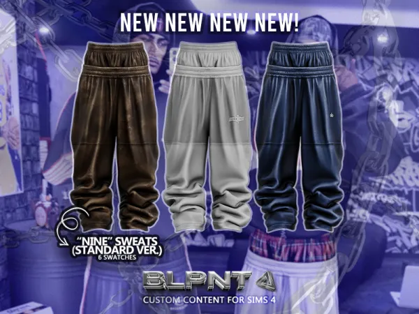 Alpha BLUPRNT NINE Sweats (Standard Version) - The Sims 4 Custom Content
