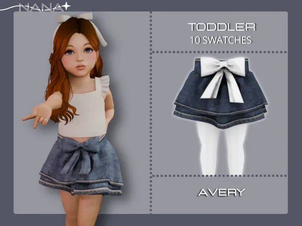 Maxis Match 7NANA (Avery) Jeans Skirt - The Sims 4 Custom Content