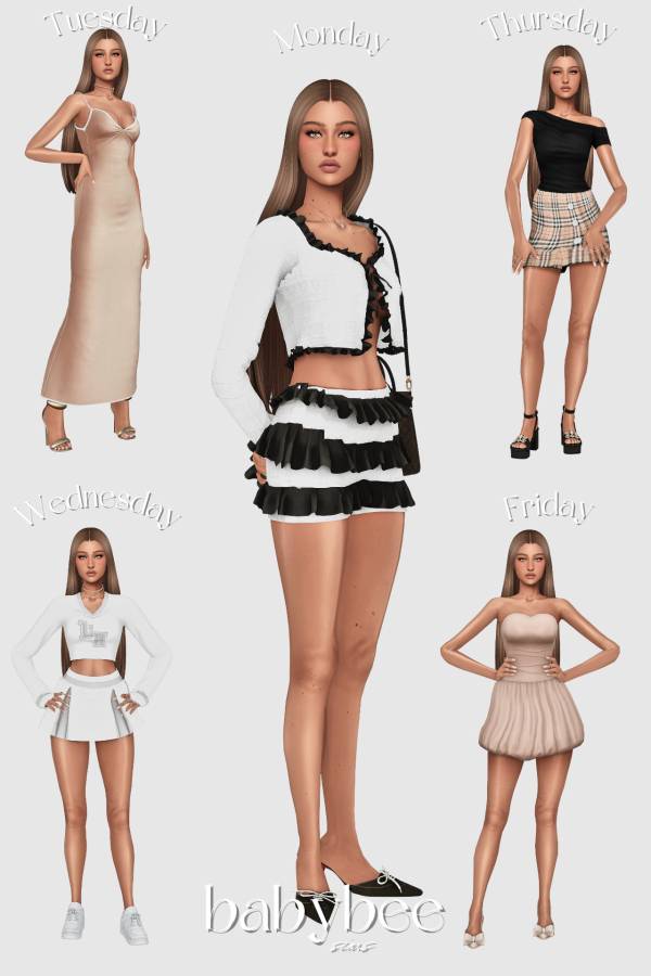Mix GINNYS OUTFITS THIS WEEK by simsfinds - The Sims 4 Custom Content