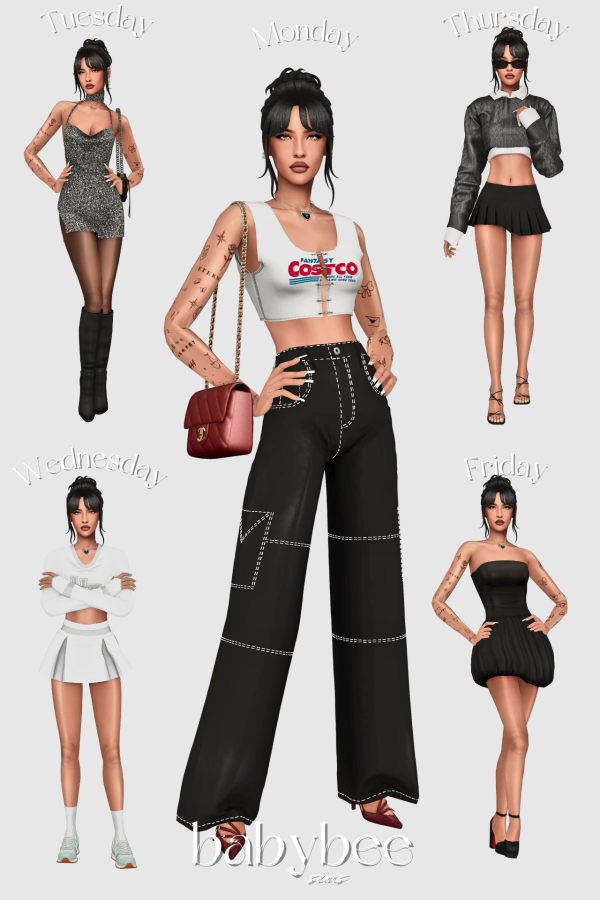 Maxis Match VICTORIAS OUTFITS THIS WEEK by simsfinds - The Sims 4 Custom Content