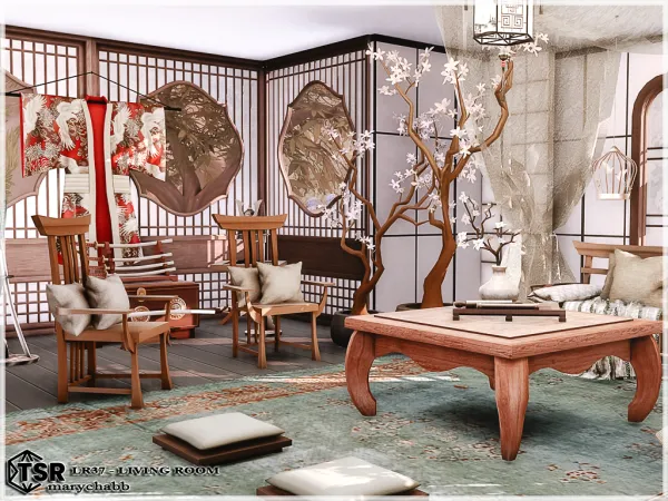 Mix LR37 Living Room by marychabb - The Sims 4 Custom Content