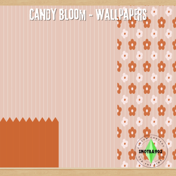 Mix Candy Bloom Wallpapers by simsfinds - The Sims 4 Custom Content