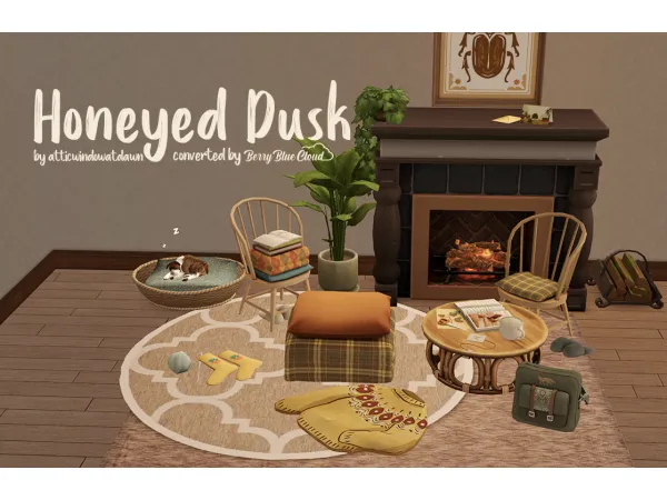 Honeyed Dusk set by berrybluecloud - The Sims 2 Custom Content