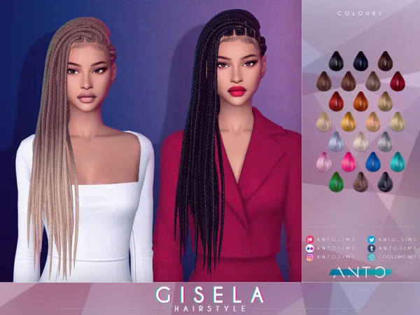 Mix Gisela Hairstyle (MM) by Anto - The Sims 4 Custom Content