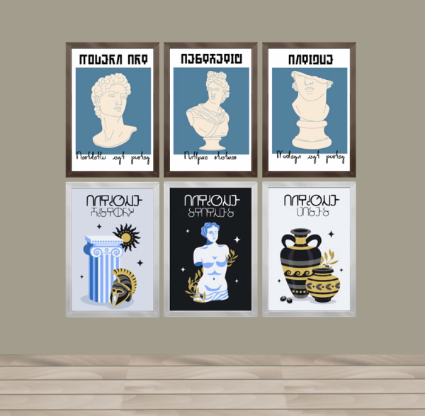Mix Greek Simlish Art Poster by simsfinds - The Sims 4 Custom Content