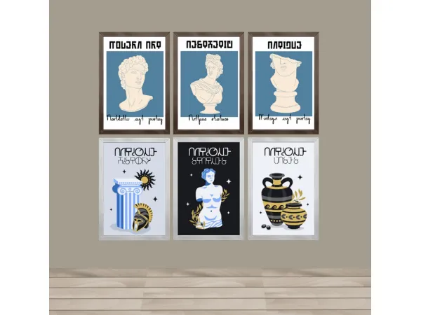 Mix Greek Simlish Art Poster by tkhsims - The Sims 4 Custom Content