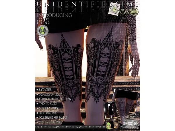 Mix Lost V1 Tattoo - The Sims 4 Custom Content