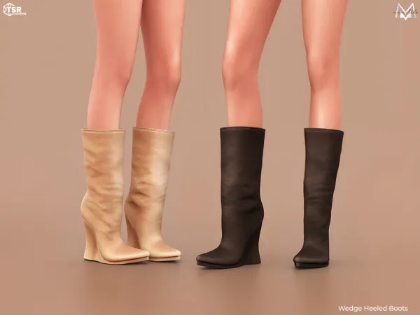 Maxis Match Wedge Heeled Boots S663 by thesimsresource - The Sims 4 Custom Content
