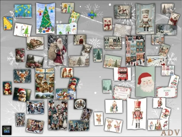 Maxis Match Christmas Posters - The Sims 4 Custom Content