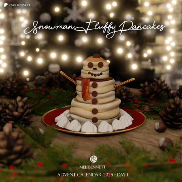Mix Advent Calendar 2025 Day 1 Snowman Fluffy Pancakes by melbennett - The Sims 4 Custom Content