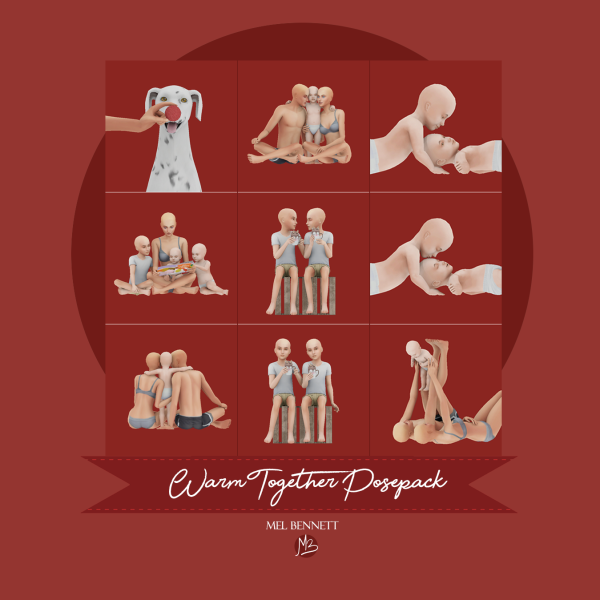Mix Warm Together Posepack Collab with AshLegacies by melbennett - The Sims 4 Custom Content