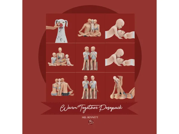 Mix Warm Together Posepack Collab with AshLegacies - The Sims 4 Custom Content