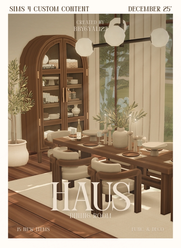 Maxis Match HAUS Dining Room by simsfinds - The Sims 4 Custom Content