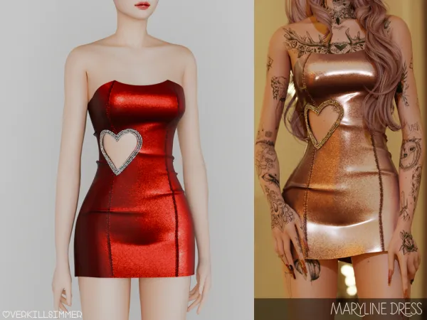 Alpha Maryline dress - The Sims 4 Custom Content