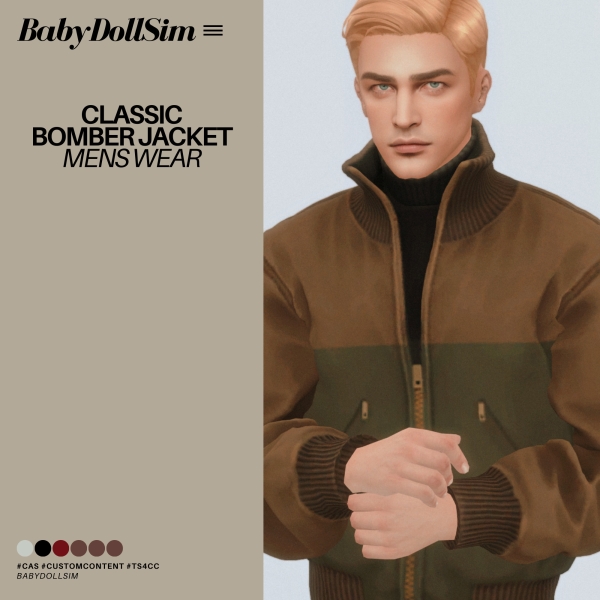 Maxis Match Classic Bomber Jacket by simsfinds - The Sims 4 Custom Content